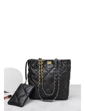 Adele Lilia Shoulder Bag Rectangular Hardware Black