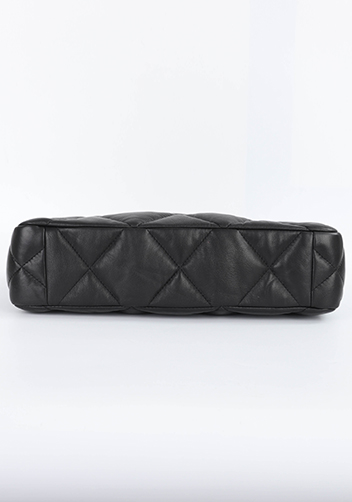 Adele Lilia Shoulder Tote Bag Circle Hardware Black
