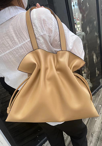 SALSA LEATHER SHOULDER BAG BEIGE