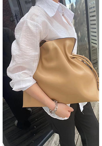 SALSA LEATHER SHOULDER BAG BEIGE