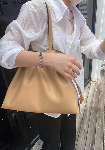 SALSA LEATHER SHOULDER BAG BEIGE