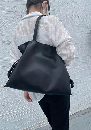 SALSA LEATHER SHOULDER BAG BLACK