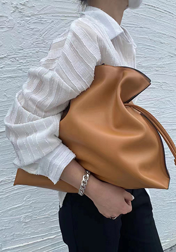 SALSA LEATHER SHOULDER BAG CAMEL