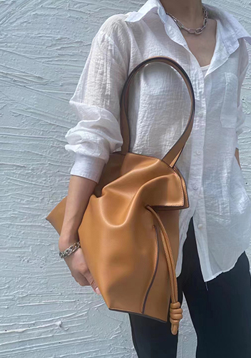 SALSA LEATHER SHOULDER BAG CAMEL
