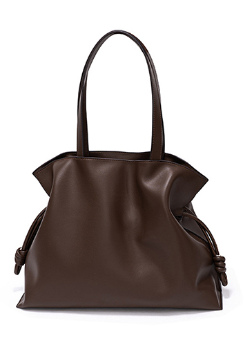 SALSA LEATHER SHOULDER BAG CHOCO