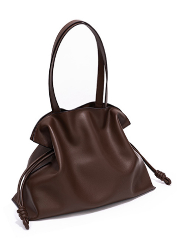 SALSA LEATHER SHOULDER BAG CHOCO