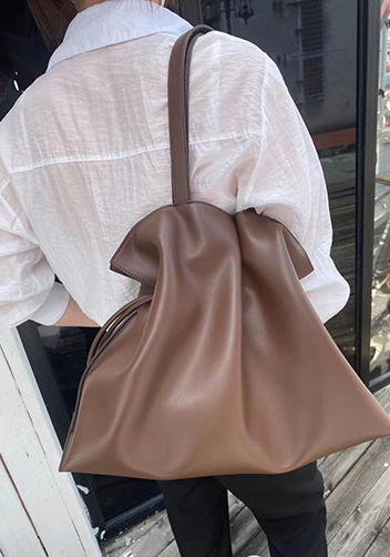 SALSA LEATHER SHOULDER BAG CHOCO