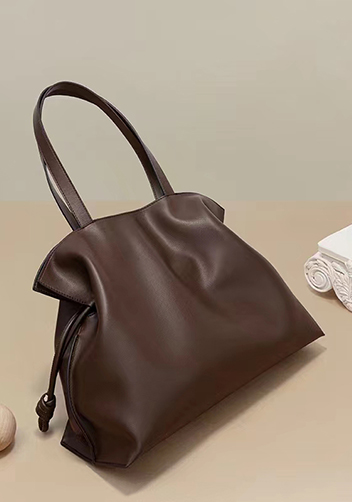 SALSA LEATHER SHOULDER BAG CHOCO