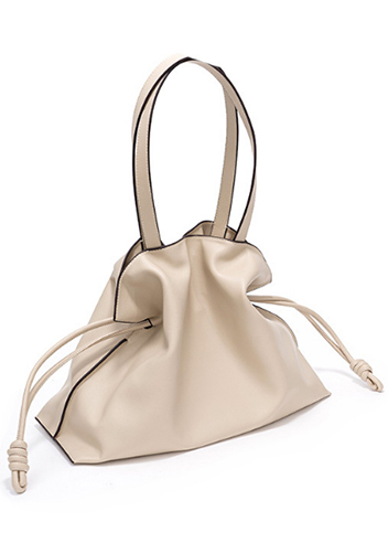 SALSA LEATHER SHOULDER BAG CREAM