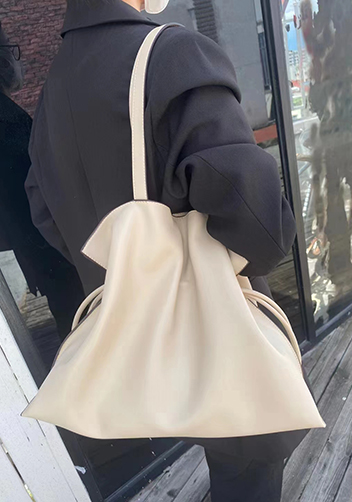 SALSA LEATHER SHOULDER BAG CREAM