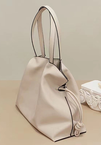 SALSA LEATHER SHOULDER BAG CREAM