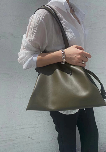 SALSA LEATHER SHOULDER BAG GREEN
