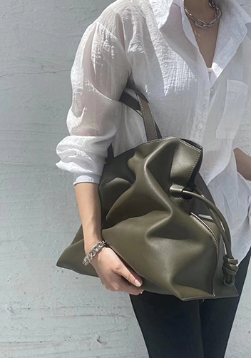 SALSA LEATHER SHOULDER BAG GREEN