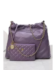 Adela Small Sheepskin Handbag Dark Purple