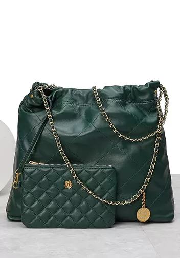 Adela Small Sheepskin Handbag Green