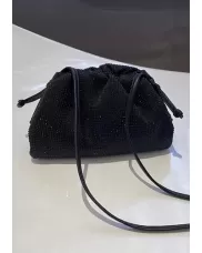 Dina Clutch Shoulder Small Bag Rhinestone Designs Black