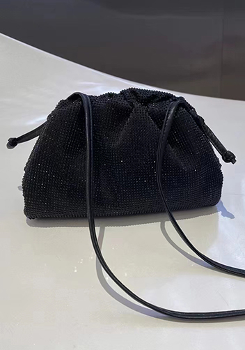 Dina Clutch Shoulder Small Bag Rhinestone Designs Black
