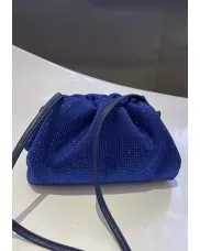 Dina Clutch Shoulder Small Bag Rhinestone Designs Blue