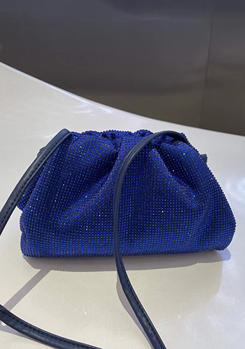 Dina Clutch Shoulder Small Bag Rhinestone Designs Blue