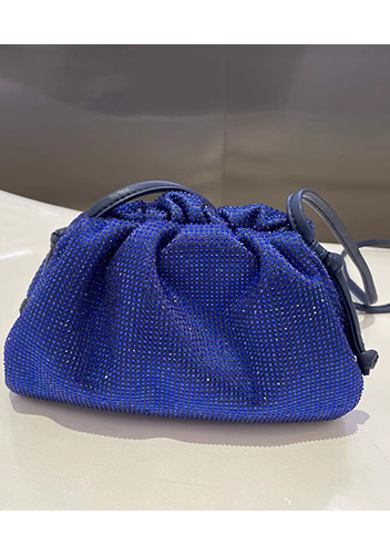 Dina Clutch Shoulder Small Bag Rhinestone Designs Blue