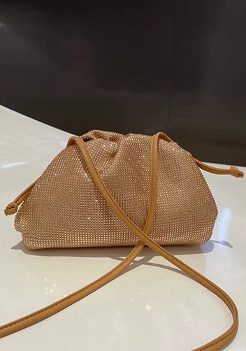 Dina Clutch Shoulder Small Bag Rhinestone Designs Champagne