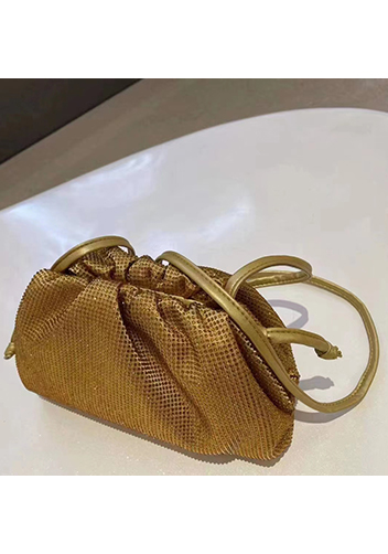 Dina Clutch Shoulder Small Bag Rhinestone Designs Gold