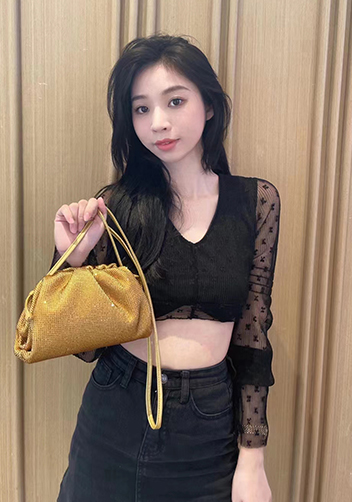 Dina Clutch Shoulder Small Bag Rhinestone Designs Gold