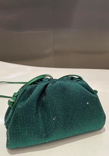 Dina Clutch Shoulder Small Bag Rhinestone Designs Green