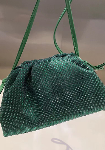 Dina Clutch Shoulder Small Bag Rhinestone Designs Green