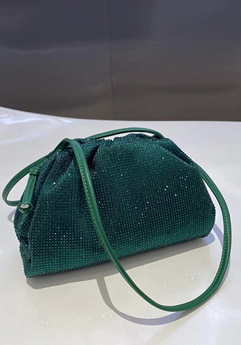 Dina Clutch Shoulder Small Bag Rhinestone Designs Green