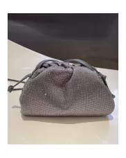 Dina Clutch Shoulder Small Bag Rhinestone Designs Grey