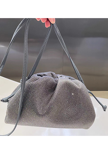 Dina Clutch Shoulder Small Bag Rhinestone Designs Grey