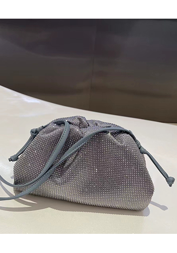 Dina Clutch Shoulder Small Bag Rhinestone Designs Grey
