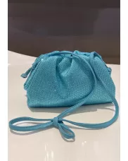 Dina Clutch Shoulder Small Bag Rhinestone Designs Light Blue