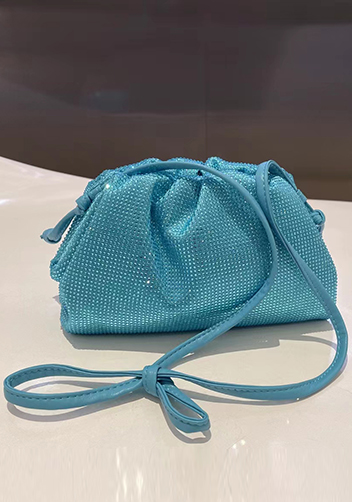 Dina Clutch Shoulder Small Bag Rhinestone Designs Light Blue