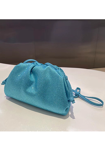 Dina Clutch Shoulder Small Bag Rhinestone Designs Light Blue