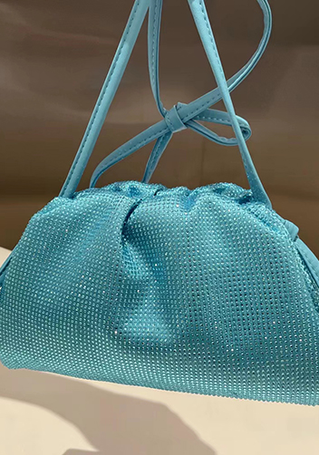 Dina Clutch Shoulder Small Bag Rhinestone Designs Light Blue