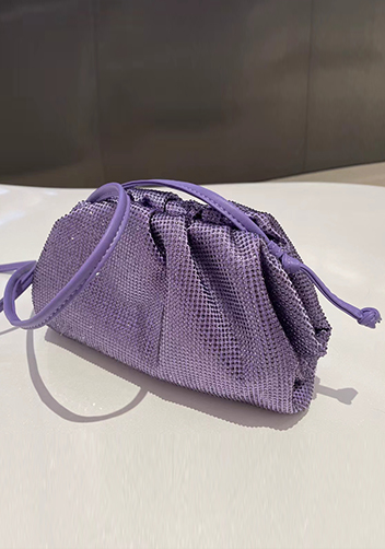 Dina Clutch Shoulder Small Bag Rhinestone Designs Purple