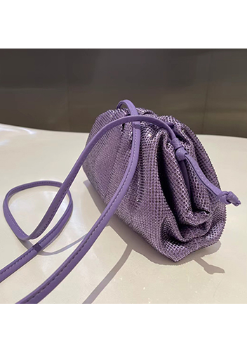 Dina Clutch Shoulder Small Bag Rhinestone Designs Purple