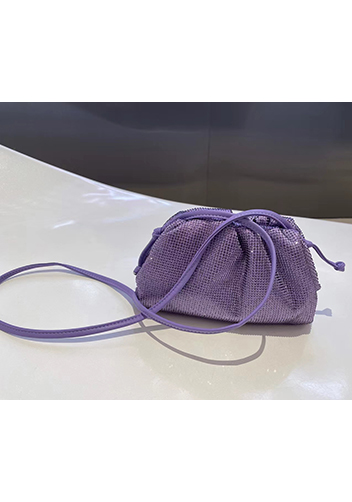 Dina Clutch Shoulder Small Bag Rhinestone Designs Purple