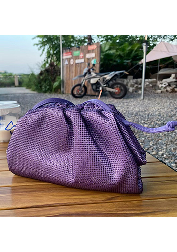 Dina Clutch Shoulder Small Bag Rhinestone Designs Purple