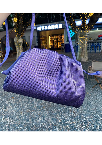Dina Clutch Shoulder Small Bag Rhinestone Designs Purple