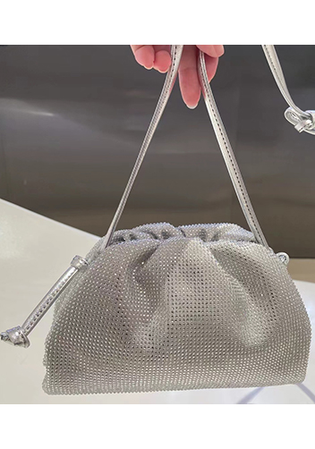 Dina Clutch Shoulder Small Bag Rhinestone Designs Silver