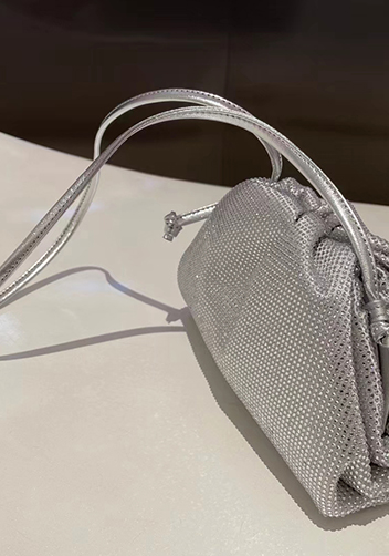 Dina Clutch Shoulder Small Bag Rhinestone Designs Silver
