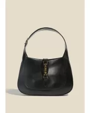 Daphne Leather Shoulder Bag Small Black