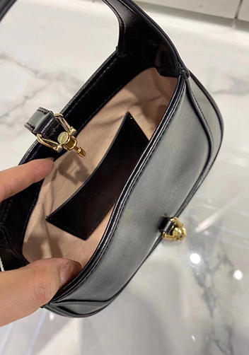 Daphne Leather Shoulder Bag Small Black