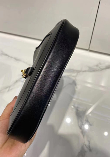 Daphne Leather Shoulder Bag Small Black