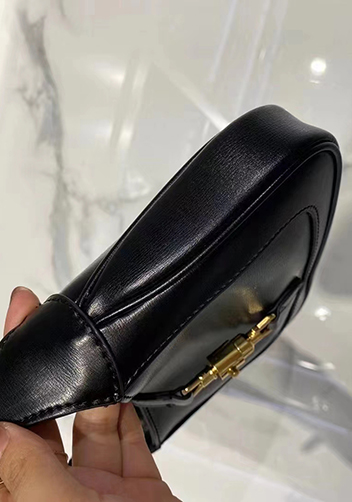 Daphne Leather Shoulder Bag Small Black