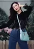 Daphne Leather Shoulder Bag Small Blue