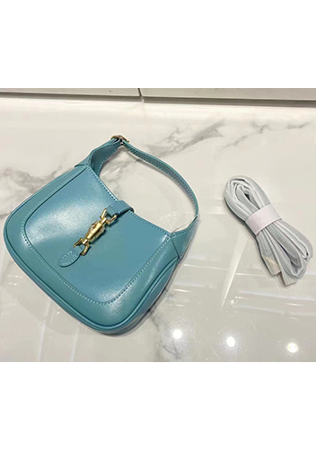 Daphne Leather Shoulder Bag Small Blue